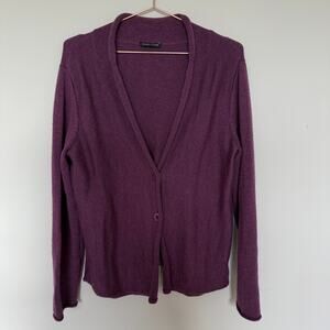 Eileen Fisher Womens 100% Merino Wool Cardigan Large Purple Two Button Capsule